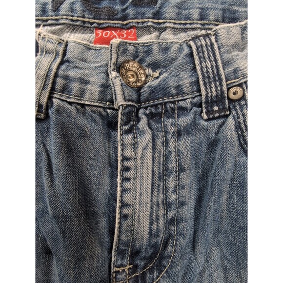 Vintage Y2K Request Blue Jeans Mens 30X32 Bootcut Straight Fit Stitched Pocket - Picture 7 of 16